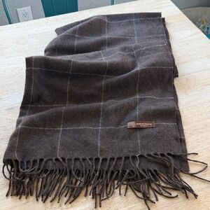 Mongol Texture brown cashmere wide scarf